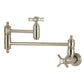 Kingston Brass KS3103ZX Millennium Wall Mount Pot Filler Faucet, Antique Brass image showing brushed nickel finish and swing arms.