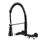 Kingston Brass GS1243BPL Bel-Air Double-Handle Wall-Mount Pre-Rinse Bridge Kitchen Faucet, Antique Brass in Matte Black finish