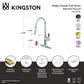 Gourmetier LS2723DKL Kaiser Single-Handle Pull-Down Kitchen Faucet, Brushed Brass dimensions and features.