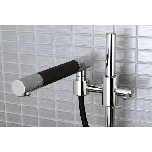 Kingston Brass KS8981DKL Concord Single-Handle Pull-Out Kitchen Faucet, Polished Chrome close-up view
