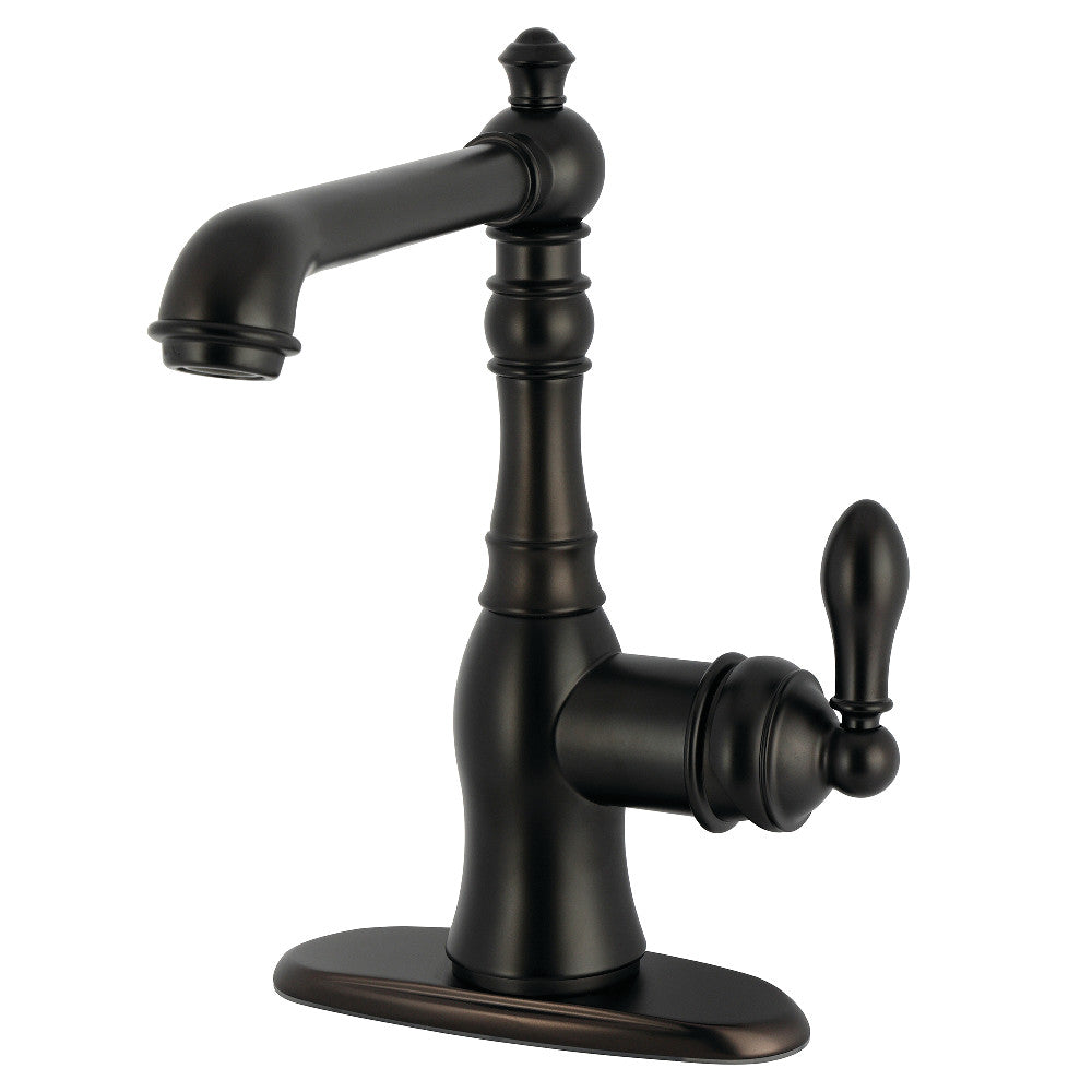 Gourmetier GSY7728ACL American Classic Single-Handle Bar Faucet, Brushed Nickel, oil rubbed bronze finish.