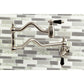Kingston Brass KS2107PKL Duchess Wall Mount Pot Filler Faucet, Brushed Brass with black porcelain handles.