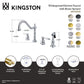 Kingston Brass KB1793PLBS Heritage Double-Handle Widespread Kitchen Faucet with Brass Sprayer, Antique Brass