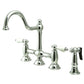 Kingston KS3798PLBS Restoration Bridge Kitchen Faucet with Brass Sprayer, Brushed Nickel