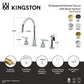 Kingston Brass KS8723KNLBS Convergent Double-Handle Widespread Kitchen Faucet with Knurled Handle and Brass Sprayer, Antique Brass