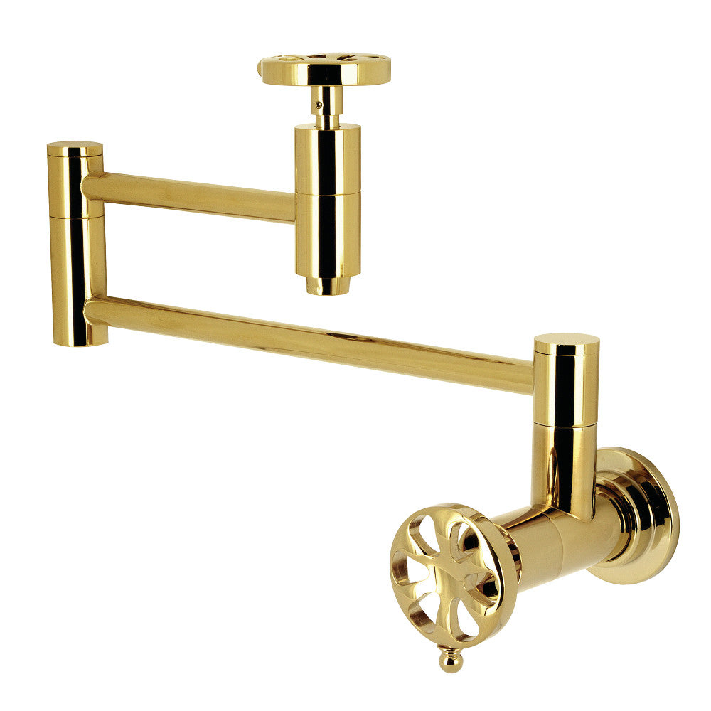 Kingston Brass KS8103RX Belknap Wall Mount Pot Filler Faucet, Antique Brass with stylish design and durable construction.