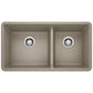 BLANCO Precis SILGRANIT 33" 60/40 Double Bowl Undermount Kitchen Sink