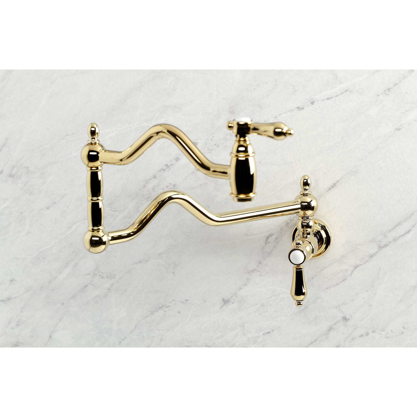 Kingston Brass KS2107BAL Heirloom Wall Mount Pot Filler Faucet, Brushed Brass