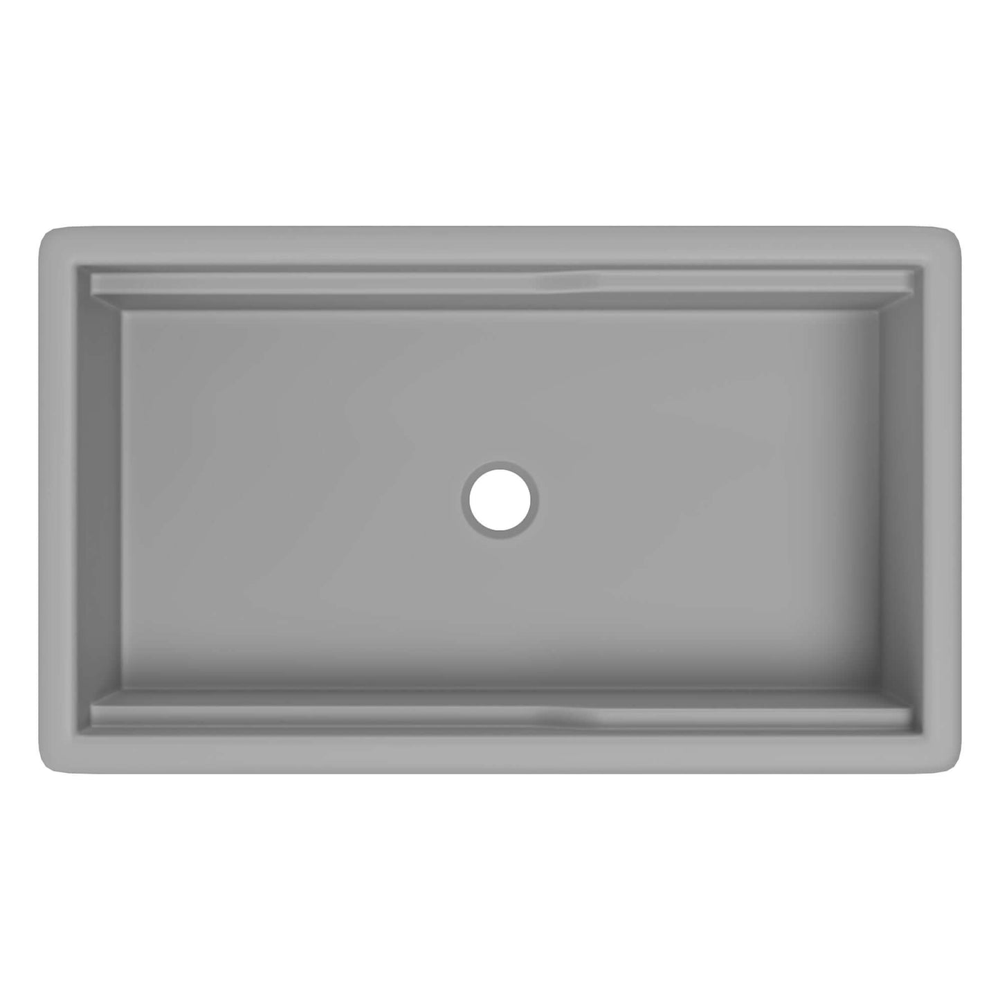 Alfi 32" Dual Mount Fireclay Workstation Kitchen Sink - ABFS3219SUD top view with step rim design.