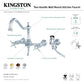 Kingston KS1248BEXBS Essex Two-Handle Wall Mount Bridge Kitchen Faucet with Brass Sprayer, Brushed Nickel