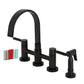 Kingston KS8267DKLBS Kaiser Bridge Kitchen Faucet with Brass Sprayer, Brushed Brass in Oil Rubbed Bronze finish