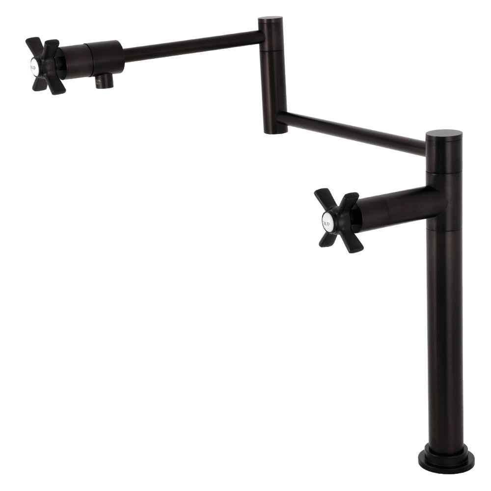 Kingston Brass KS4708ZX Millennium Deck Mount Pot Filler Faucet, Brushed Nickel with foldable swing arms