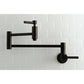 Kingston Brass KS810DKLAC Kaiser Wall Mount Pot Filler Faucet, Antique Copper with sleek design and foldable swing arms