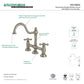 Kingston KS3788AX Restoration Bridge Kitchen Faucet, Brushed Nickel with metal cross handles and high-arch gooseneck spout