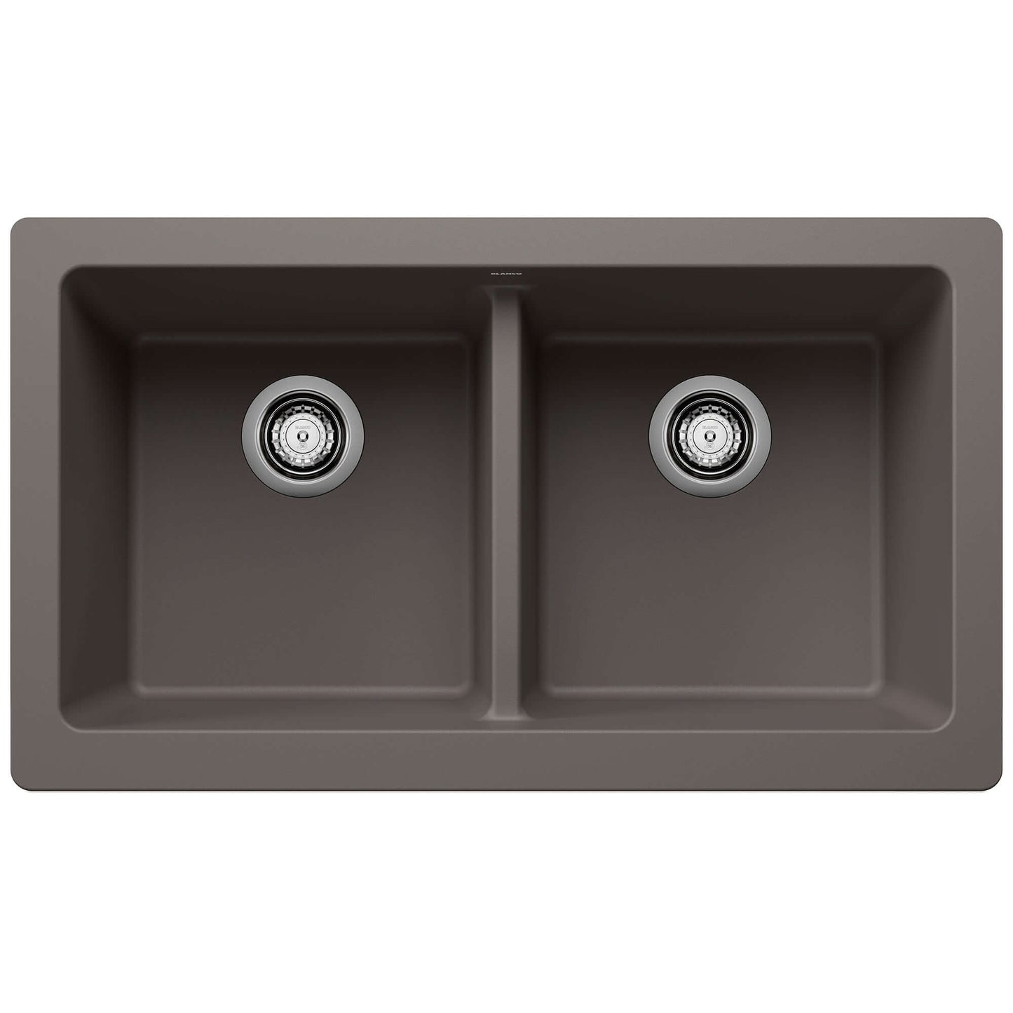 BLANCO VINTERA 33" SILGRANIT Double Bowl Farmhouse Sink, modern design with two equal bowls in rich color.