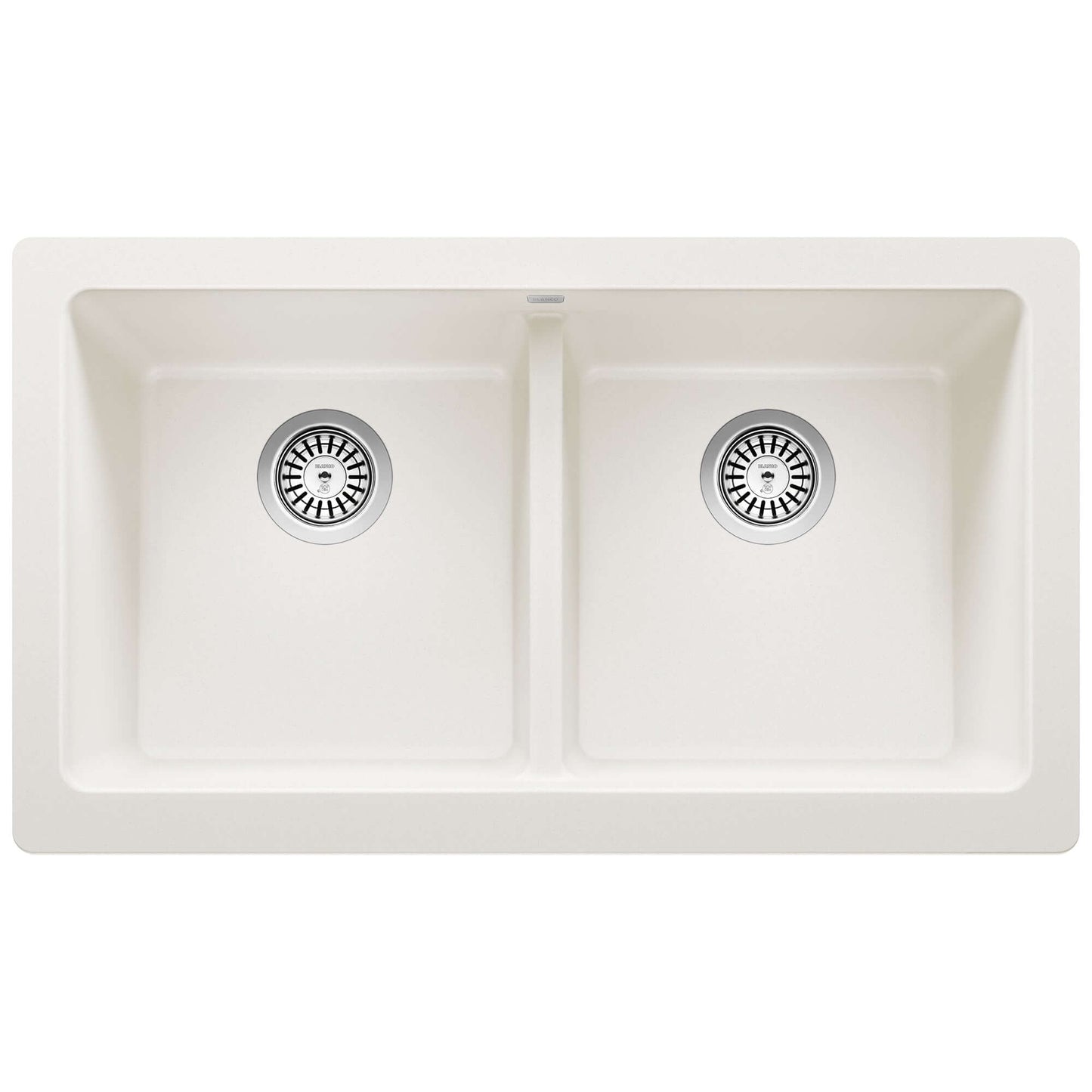 BLANCO VINTERA 33" SILGRANIT Double Bowl Farmhouse Sink with double bowls and modern design.