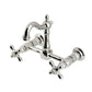 Kingston KS2443AX Heritage Two-Handle Wall Mount Bridge Kitchen Faucet, Antique Brass in polished nickel finish