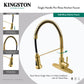 Gourmetier GSY8887DL Concord Single-Handle Deck-Mount Pre-Rinse Kitchen Faucet, Brushed Brass view with flexible spout