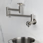 Kingston Brass KS8103RKZ Wendell Wall Mount Pot Filler Faucet with Knurled Handle, Antique Brass