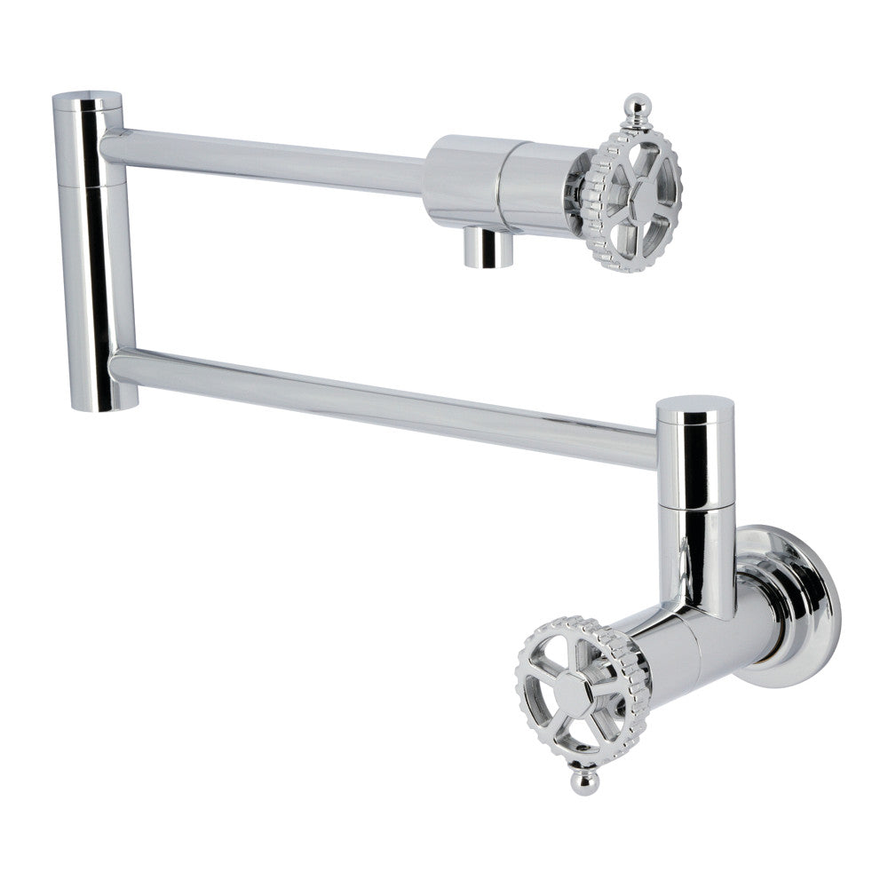Kingston Brass KS4103CG Fuller Wall Mount Pot Filler Faucet, Antique Brass - elegant design and sturdy construction
