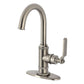 Kingston Brass KSD8503KL Whitaker Single-Handle Bar Faucet, Antique Brass with sleek design and brushed nickel finish.