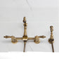 Kingston KS2443ALBS Heritage Two-Handle Wall Mount Bridge Kitchen Faucet with Brass Sprayer, Antique Brass