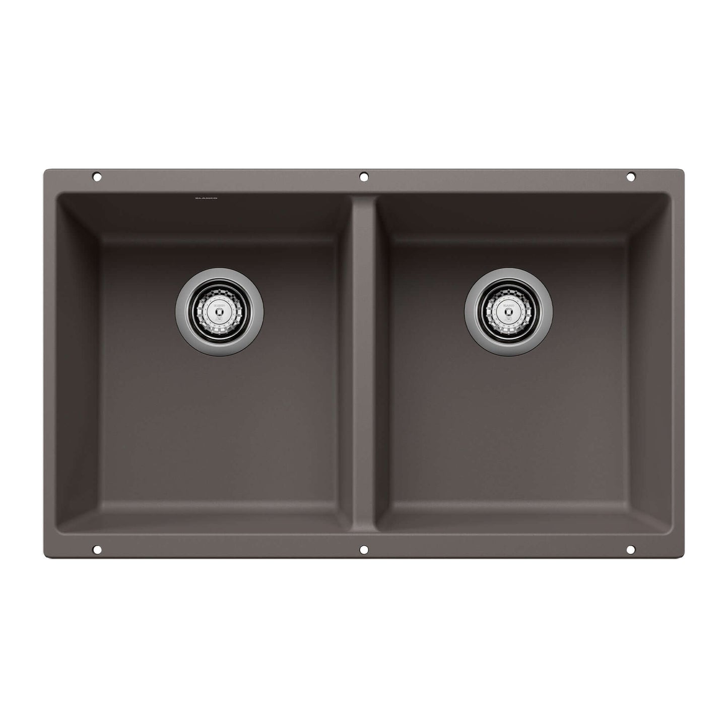 BLANCO Precis SILGRANIT 29" 50/50 Double Bowl Undermount Kitchen Sink in Volcano Gray
