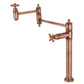 Kingston Brass KS3703AX Restoration Deck Mount Pot Filler Faucet, Antique Brass with a foldable swing design.