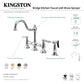 Kingston KS3798GLBS Restoration Bridge Kitchen Faucet with Brass Sprayer, Brushed Nickel design features a brass side sprayer.
