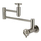 Kingston Brass KS8103CG Fuller Wall Mount Pot Filler Faucet, Antique Brass design with elegant detailing in brushed nickel finish.