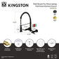 Kingston Brass GS8187CKL Kaiser Double-Handle Wall-Mount Pre-Rinse Bridge Kitchen Faucet, Brushed Brass dimensions and features