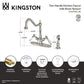 Kingston KS1238WLLBS Wilshire Two-Handle Kitchen Faucet with Brass Sprayer, Brushed Nickel dimensions and features