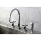 Kingston Brass KS8728ZX Millennium Double-Handle Widespread Kitchen Faucet with Plastic Sprayer, Brushed Nickel