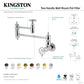 Kingston Brass KS3103RKX Webb Wall Mount Pot Filler Faucet with Knurled Handle, Antique Brass