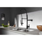 Gourmetier LS8503CTL Continental Single-Handle Deck-Mount Pre-Rinse Kitchen Faucet with Pot Filler, Brushed Brass