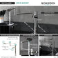 Kingston Brass KS4703KL Whitaker Deck Mount Pot Filler Faucet, Antique Brass showcasing foldable swing arms and long spout reach.