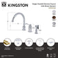 Kingston Brass KS7828TLBS Templeton Single-Handle Widespread Kitchen Faucet with Brass Sprayer, Brushed Nickel