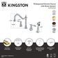 Kingston Brass KS1798TALBS Tudor Double-Handle Widespread Kitchen Faucet with Brass Sprayer, Brushed Nickel