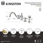 Kingston Brass KS7761TXBS French Country Double-Handle Widespread Kitchen Faucet with Brass Sprayer, Polished Chrome
