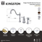 Kingston Brass KS7808TPLBS Templeton Single-Handle Widespread Kitchen Faucet with Brass Sprayer, Brushed Nickel