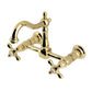 Kingston KS1263AX Heritage Two-Handle Wall Mount Bridge Kitchen Faucet, Antique Brass