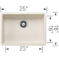 BLANCO Precis SILGRANIT 25" ADA Single Bowl Undermount Kitchen Sink