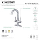 Kingston Brass LS8553DL Concord Double-Handle Bar Faucet, Brushed Brass with corrosion-resistant finish and 1.8 GPM flow rate.