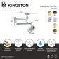 Kingston Brass KS5103RX Belknap Wall Mount Pot Filler Faucet, Antique Brass specifications and features diagram.