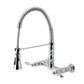 Gourmetier GS1243AL Heritage Double-Handle Wall-Mount Pre-Rinse Bridge Kitchen Faucet, Antique Brass in polished chrome finish
