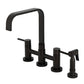 Kingston KS8257DLBS Concord Bridge Kitchen Faucet with Brass Sprayer, Brushed Brass, oil rubbed bronze finish
