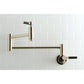 Kingston Brass KS810DKLAC Kaiser Wall Mount Pot Filler Faucet, Antique Copper with sleek design and foldable swing arms.