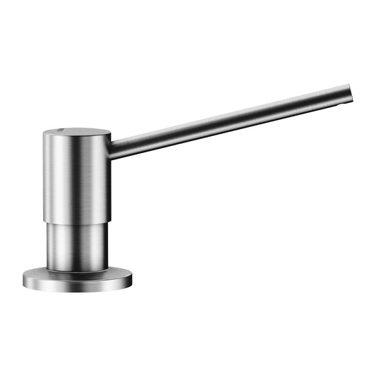 Torre Soap Dispenser - Anthracite stainless steel design for coordinated kitchen workspace excellence.
