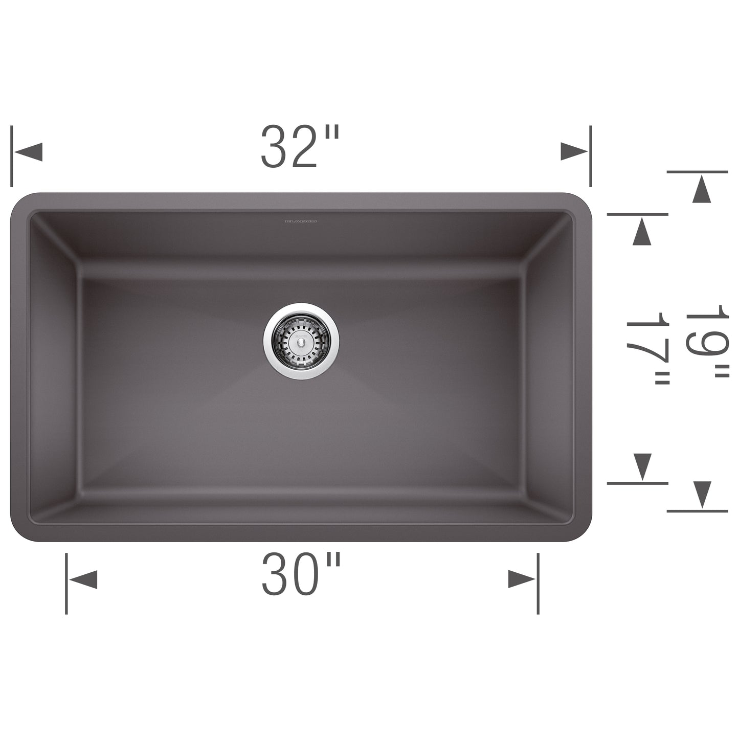 BLANCO Precis SILGRANIT 32" Super Single Undermount Kitchen Sink