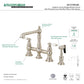 Kingston KS7278PLBS English Country Bridge Kitchen Faucet with Brass Sprayer, Brushed Nickel